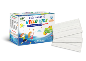 Khẩu Trang Y Tế Hello Kids ( Màu Trắng - 50 cái/hộp )